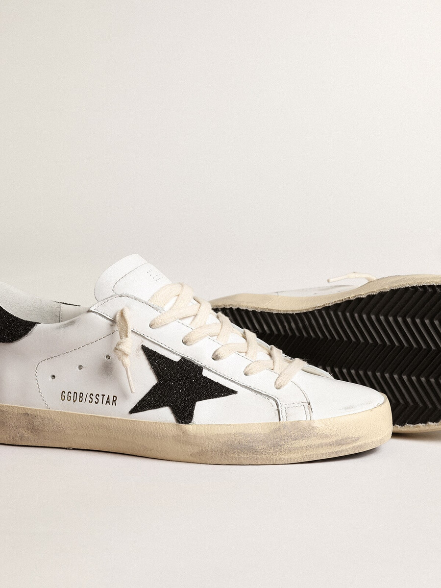 czarne buty sportowe z kryształami swarovskiego super-star ltd dla kobiet