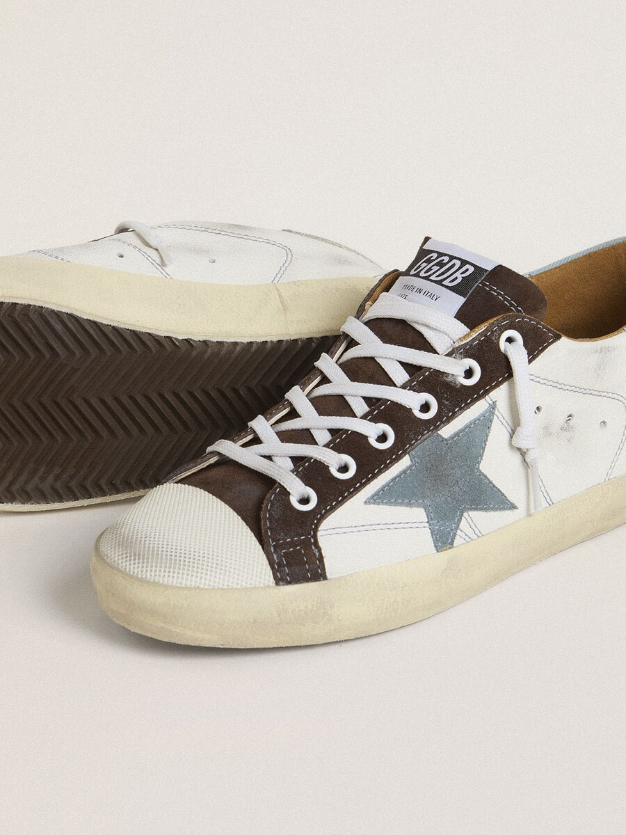 damskie buty ltd super-star z jasnoniebieską gwiazdą ze zamszu i jasnoniebieską płócienną zatyczką na pięcie