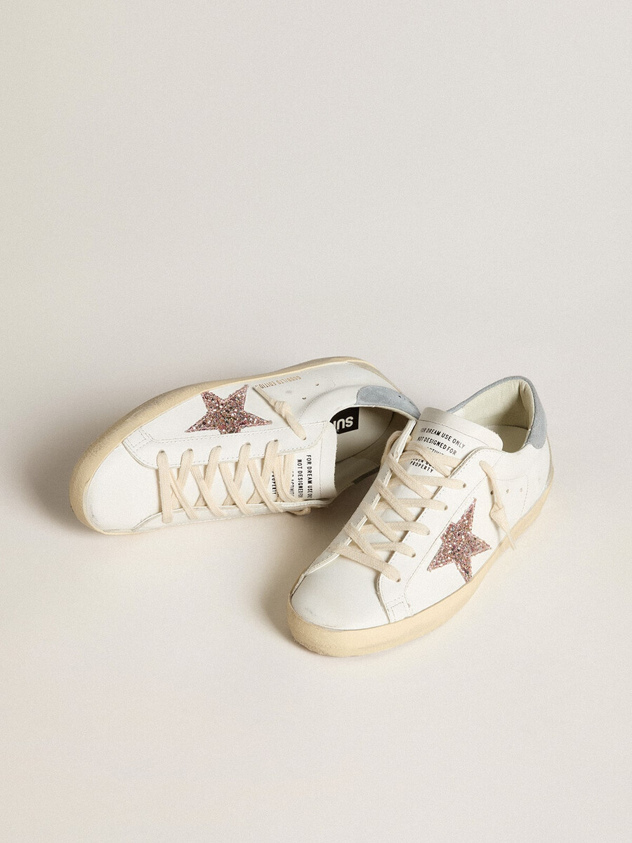 damskie buty super-star ltd z wielokolorową brokatową gwiazdą i zamszowym paskiem na pięcie