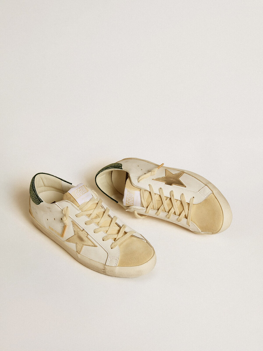 damskie buty super-star ltd ze skórzaną gwiazdą i zapięciem z kryształkami swarovskiego