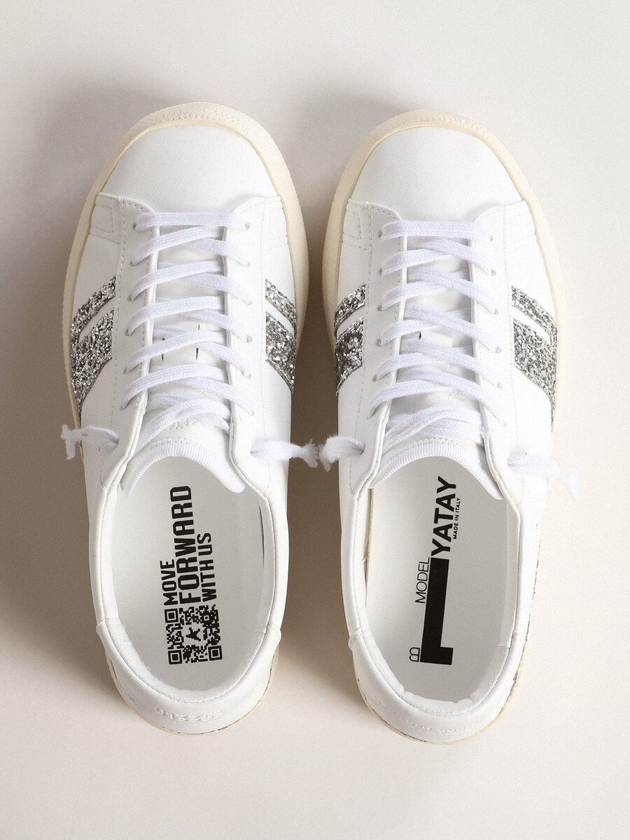 srebrne brokatowe trampki yatay model 1b