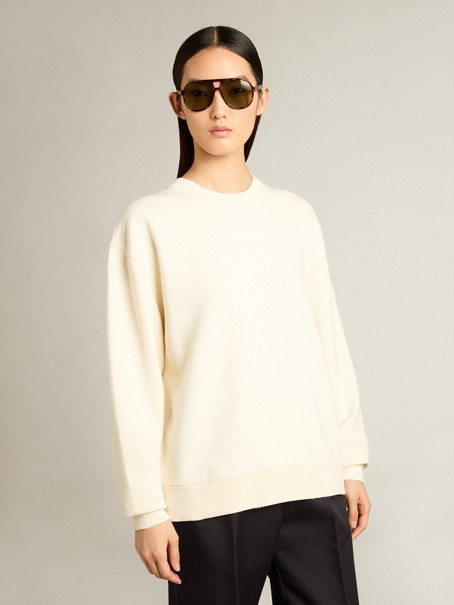 bluza w kolorze postarzanej bieli z odwróconym logo z tyłu - jersey capsule
