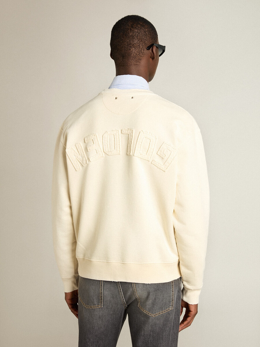 bluza w kolorze postarzanej bieli z odwróconym logo z tyłu - jersey capsule