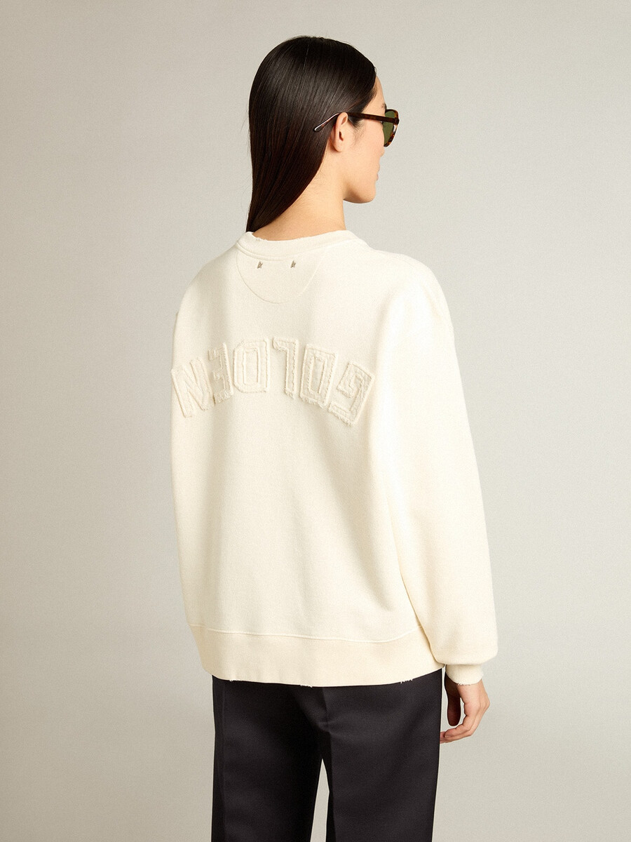 bluza w kolorze postarzanej bieli z odwróconym logo z tyłu - jersey capsule