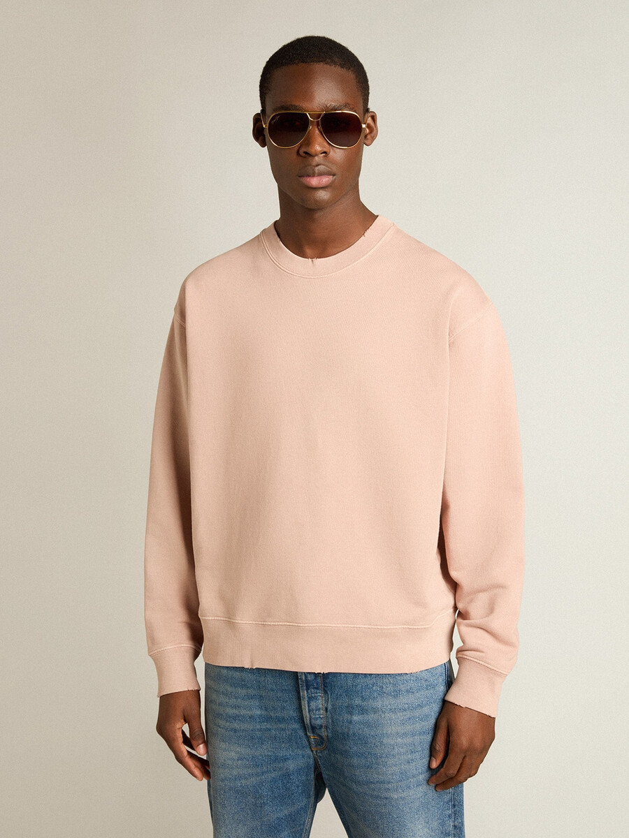 bluza w kolorze pudrowego różu z odwróconym logo na plecach - jersey capsule