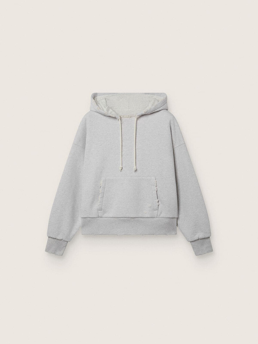 bluza z kapturem unisex star z bawełny w kolorze szarego melanżu