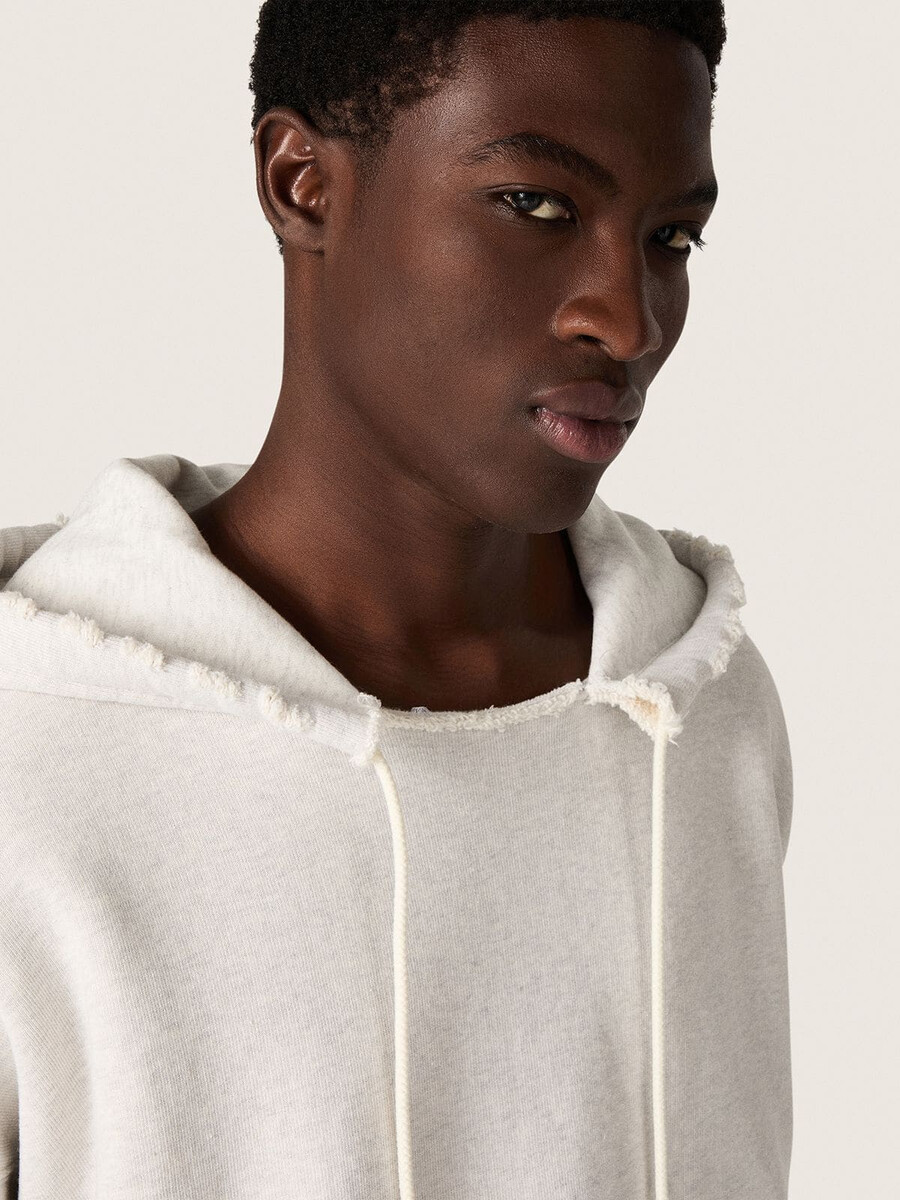 bluza z kapturem unisex star z bawełny w kolorze szarego melanżu