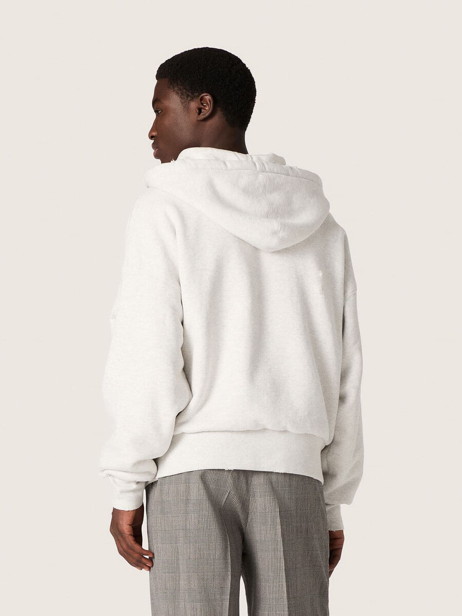 bluza z kapturem unisex star z bawełny w kolorze szarego melanżu