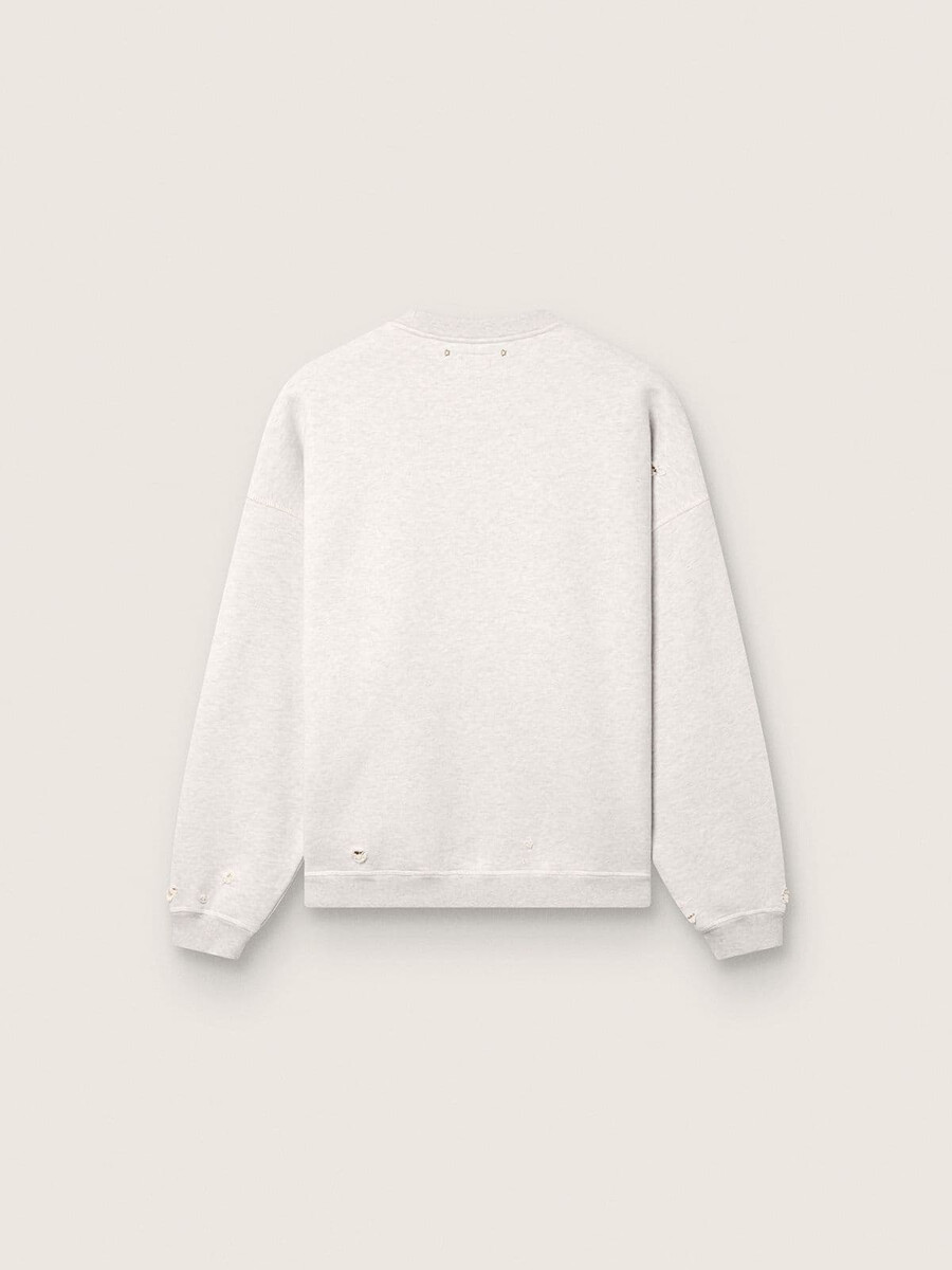 bluza unisex star z bawełny w kolorze szarego melanżu z haftem „star