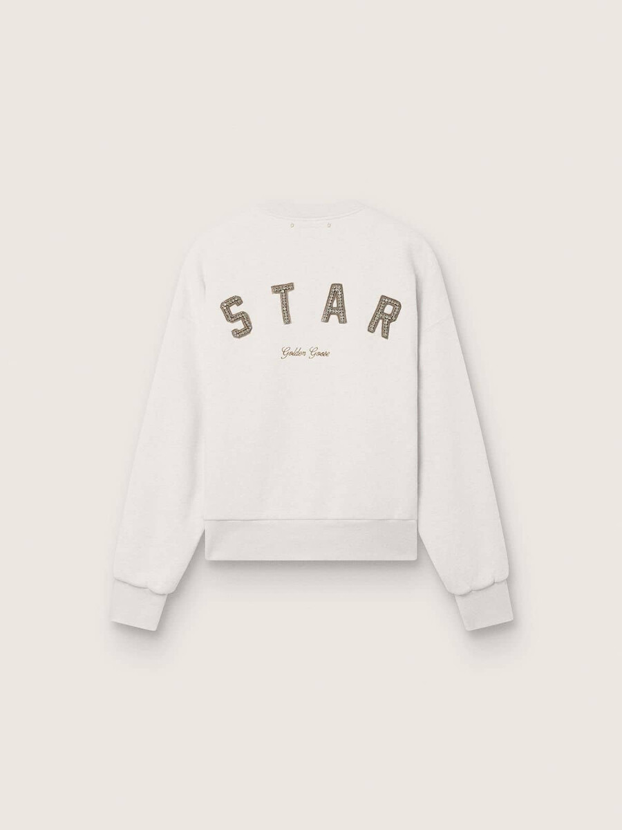 bluza unisex star z szarej bawełny z haftem i kryształkami