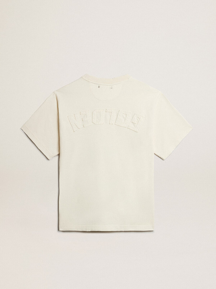 koszulka w kolorze postarzanej bieli z odwróconym logo z tyłu - jersey capsule