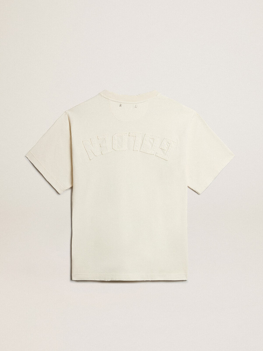 koszulka w kolorze postarzanej bieli z odwróconym logo z tyłu - jersey capsule
