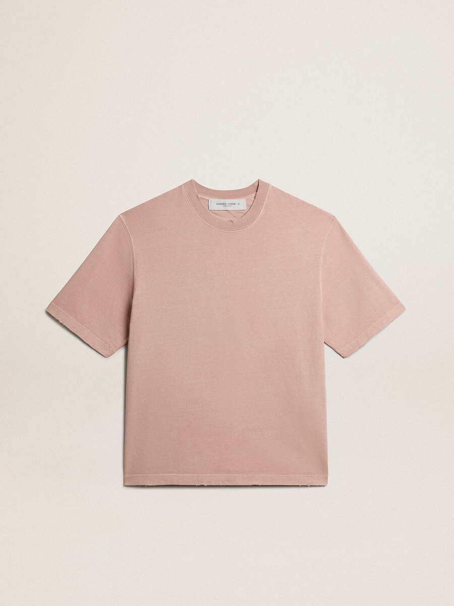 koszulka w kolorze pudrowego różu z odwróconym logo na plecach - jersey capsule