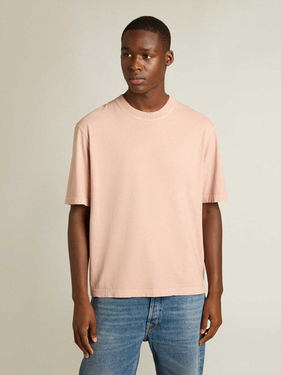 koszulka w kolorze pudrowego różu z odwróconym logo na plecach - jersey capsule