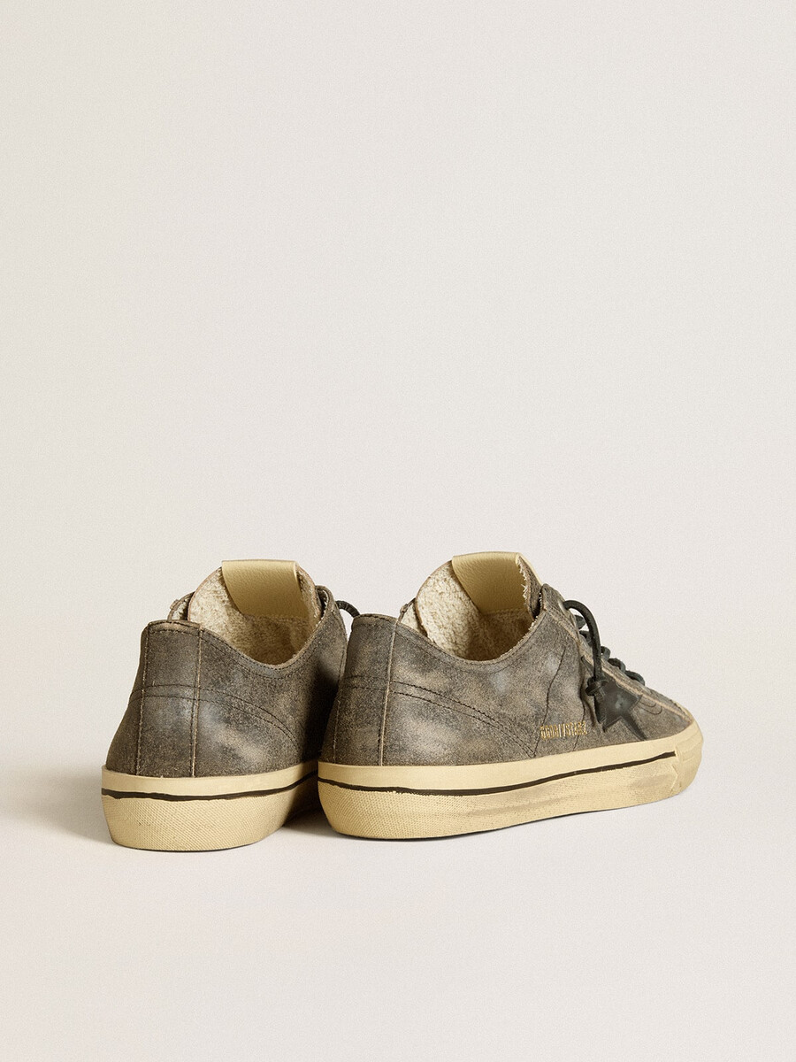 męskie buty v-star z czarnego zamszu z czarną skórzaną gwiazdą